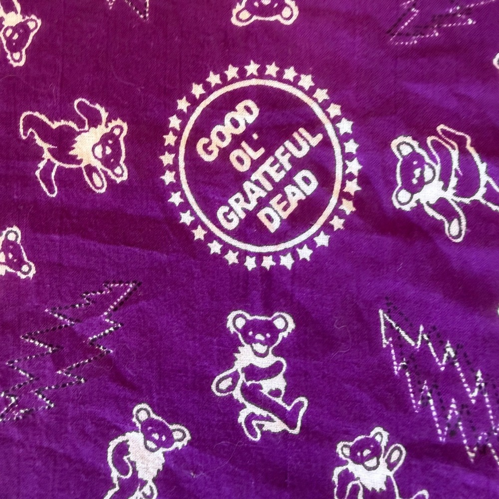 Grateful Dead Bandana Unisex OS Purple Excellent Dancing Bears Scarf hat